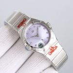 TW Factory Omega Constellation 28MM Quartz Movement Lady Light Purple Face Watch